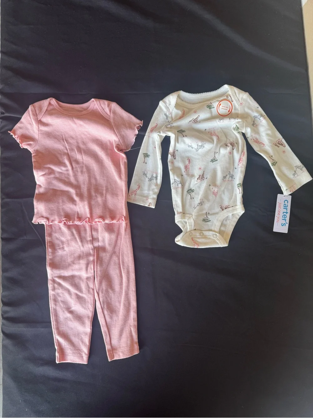 NWT Carter's Just One You Baby Girl 9M Pink Giraffe Safari 3 Piece Outfit Set